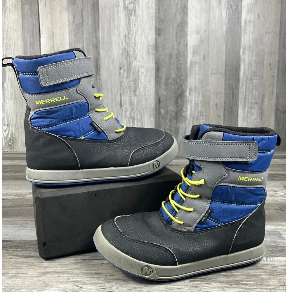 Merrell Snow Quest Lite 3.0 Waterproof Winter Boots Blue Black MK268087 Size 4M